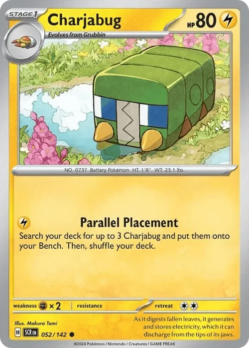 Charjabug 52 Pokemon card from Stellar Crown set