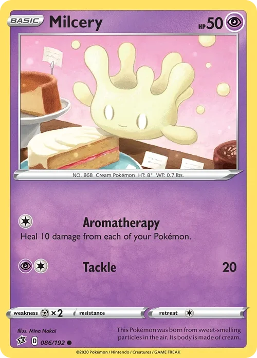 Milcery 86 Pokemon card from Rebel Clash set