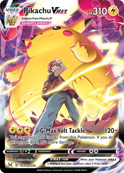 Pikachu VMAX TG17 Pokemon card from Lost Origin set
