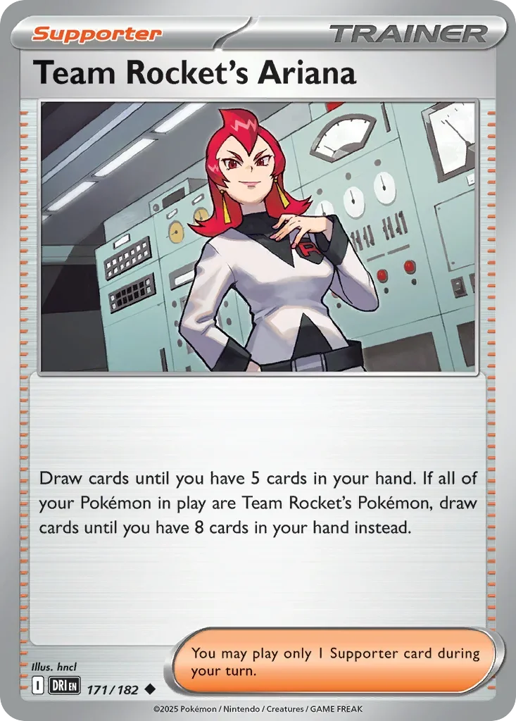 Team Rocket's Ariana 171 Pokemon card from Destined Rivals set