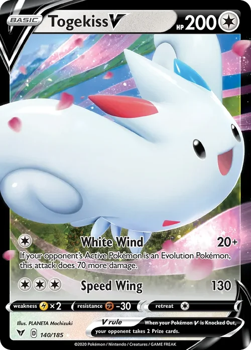 Togekiss V 140 Pokemon card from Vivid Voltage set