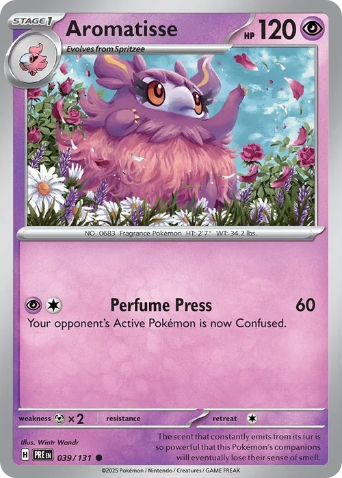 Aromatisse 39 Pokemon card from Prismatic Evolutions set