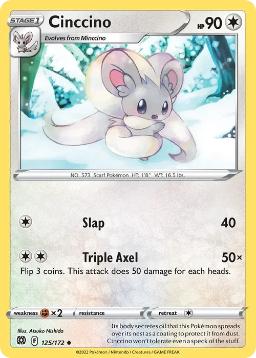 Cinccino 125 Pokemon card from Brilliant Stars set