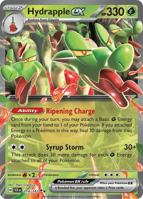 Hydrapple ex 14 Pokemon card from Stellar Crown set