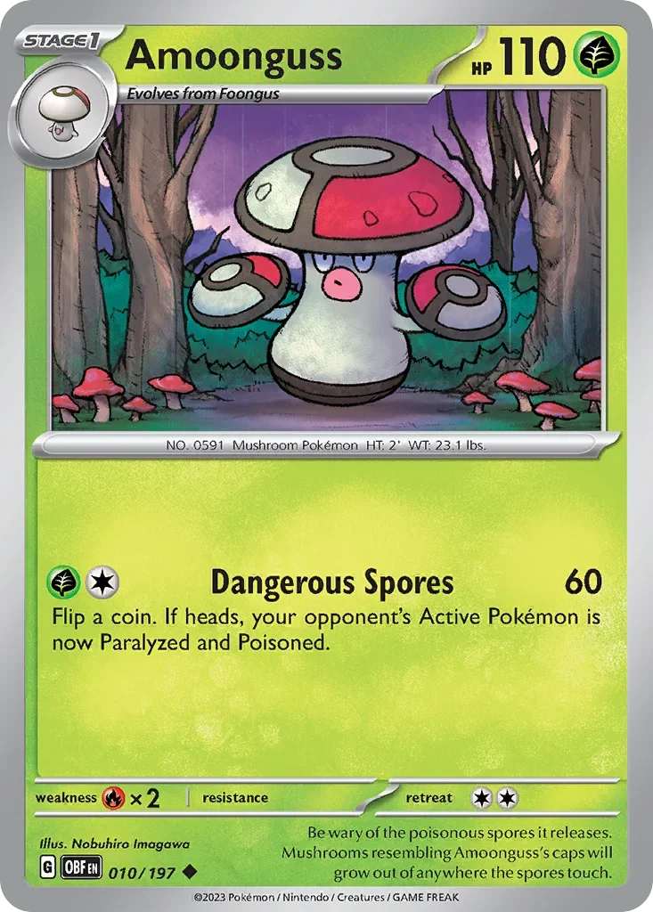 Amoonguss 10 Pokémon card from Obsidian Flames set