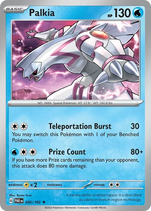 Palkia 40 Pokemon card from Paradox Rift set