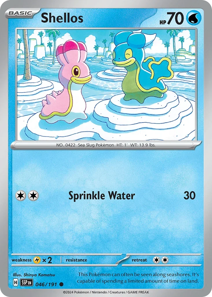 Shellos 046/167 Pokemon card from Surging Sparks set