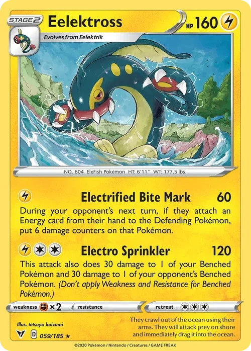 Eelektross 59 Pokemon card from Vivid Voltage set