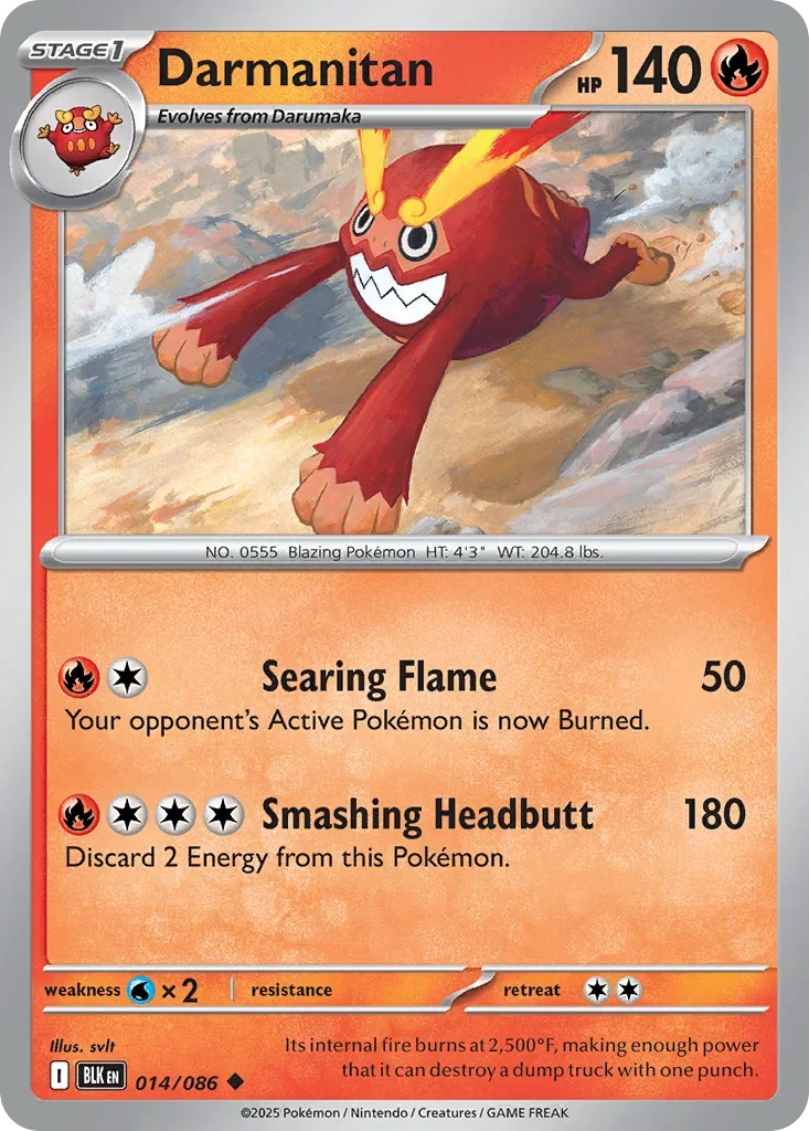 Darmanitan 14 Pokémon card - Uncommon