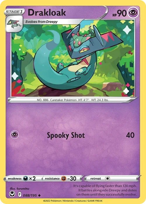 Drakloak 88 Pokemon card from Silver Tempest set