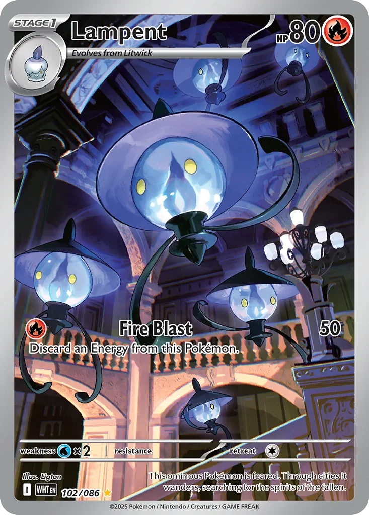 Lampent 102 Pokemon card from White Flare set