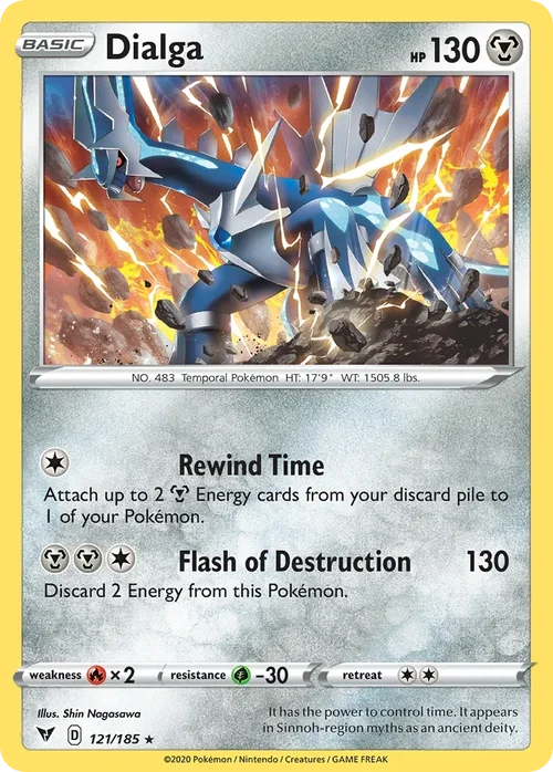 Dialga 121 Pokemon card from Vivid Voltage set