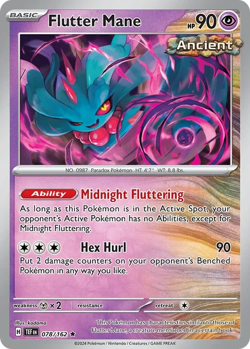 Flutter Mane 78 Pokemon card from Temporal Forces set