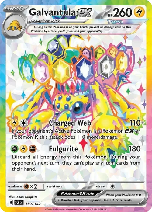 Galvantula ex 159 Pokemon card from Stellar Crown set