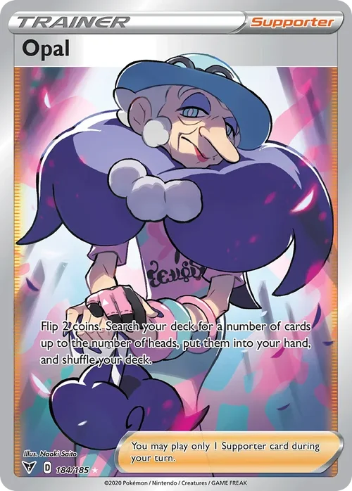 Opal 184 Pokemon card from Vivid Voltage set