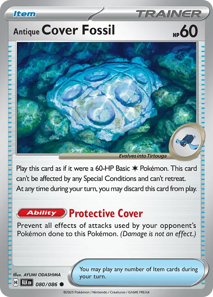 Antique Cover Fossil 80 Pokémon card - Common