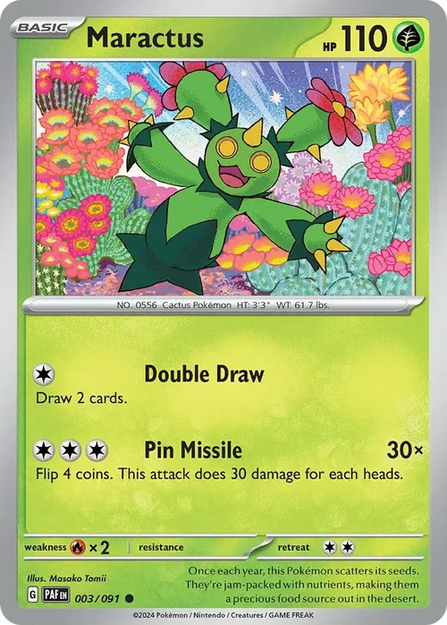 Maractus 3 Pokemon card from Paldean Fates set