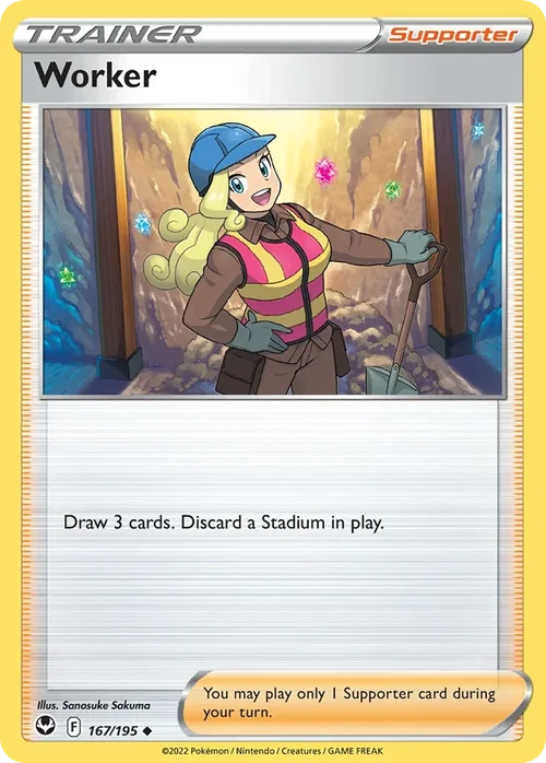 Worker 167 Pokemon card from Silver Tempest set