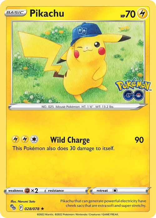 Pikachu 28 Pokemon card from Pokemon GO set