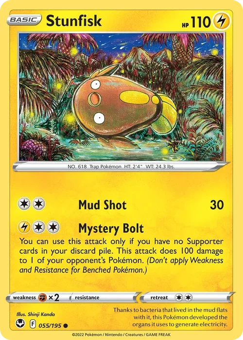 Stunfisk 55 Pokemon card from Silver Tempest set