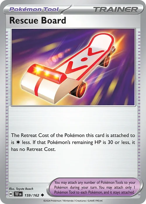 Rescue Board 159 Pokemon card from Temporal Forces set