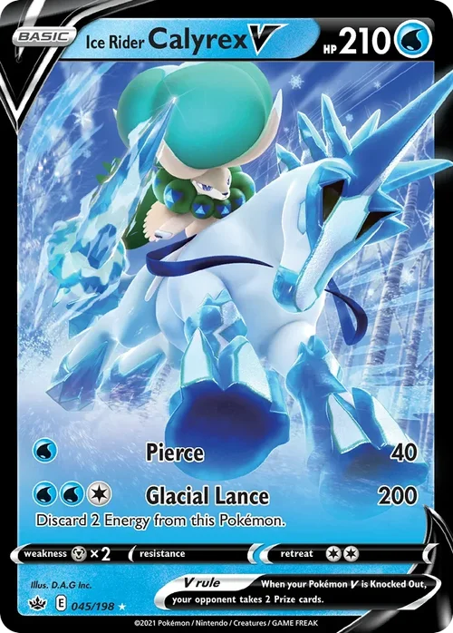 Ice Rider Calyrex V 45 Pokemon card from Chilling Reign set