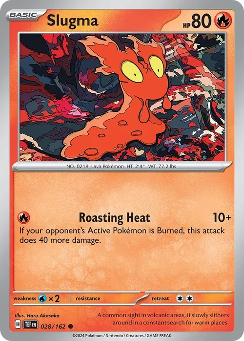 Slugma 28 Pokemon card from Temporal Forces set