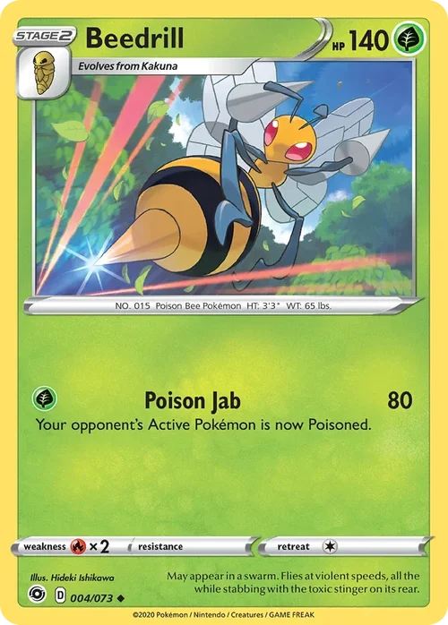 Beedrill 4 Pokemon card from Champion's Path set