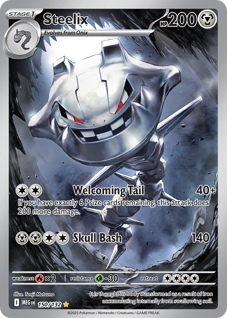Steelix 150 Pokemon card from Mega Evolution set