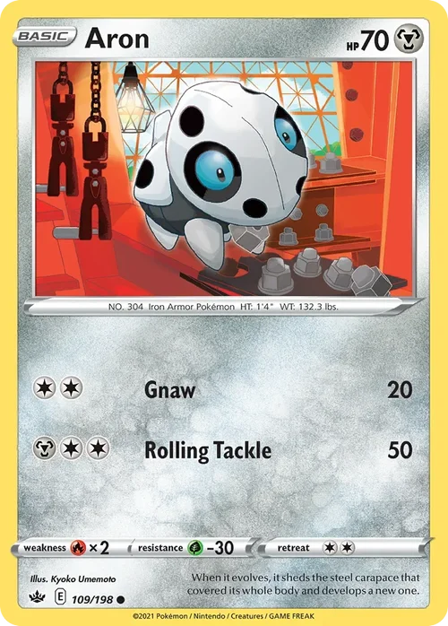 Aron 109 Pokemon card from Chilling Reign set