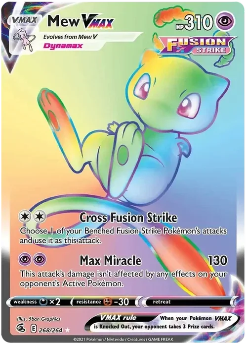 268/264 from Fusion Strike Rainbow Rare Pokemon Card