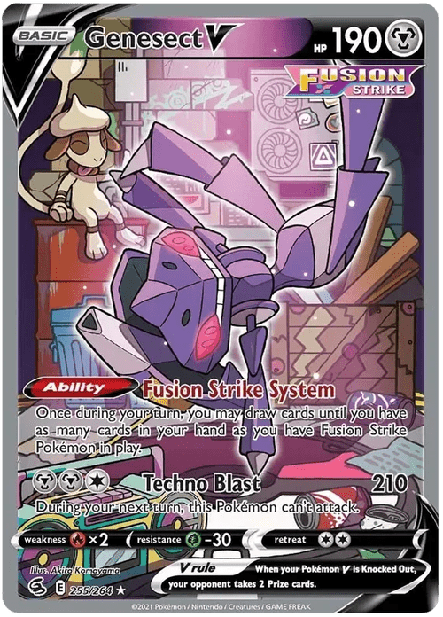 Genesect-V 255 Pokemon card from Fusion Strike set