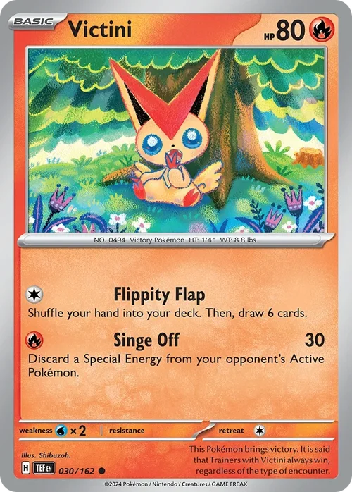 Victini 30 Pokemon card from Temporal Forces set