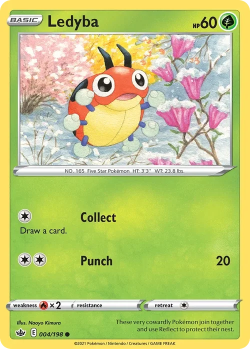 Ledyba 4 Pokemon card from Chilling Reign set
