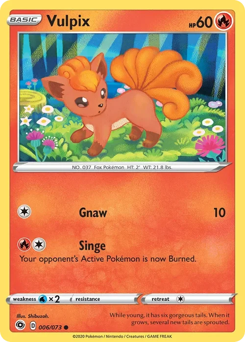 Vulpix 6 Pokemon card from Champion's Path set