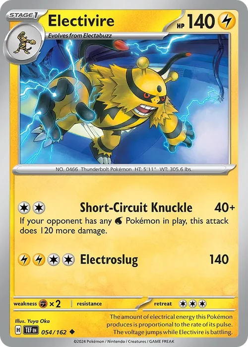 Electivire 54 Pokemon card from Temporal Forces set