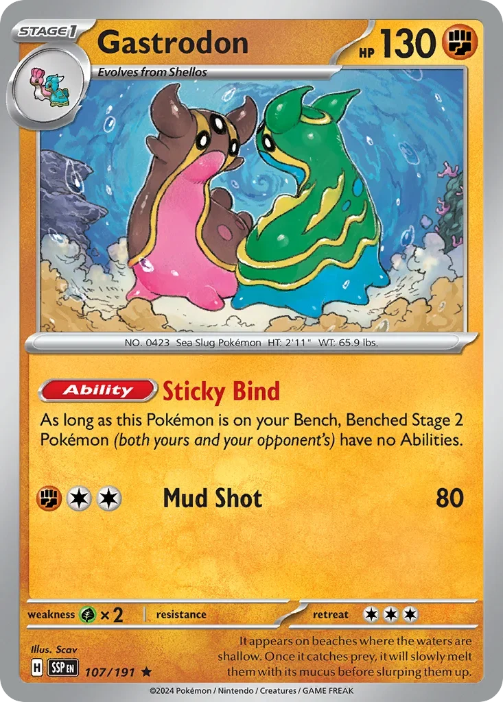 Gastrodon 107/167 Pokemon card from Surging Sparks set