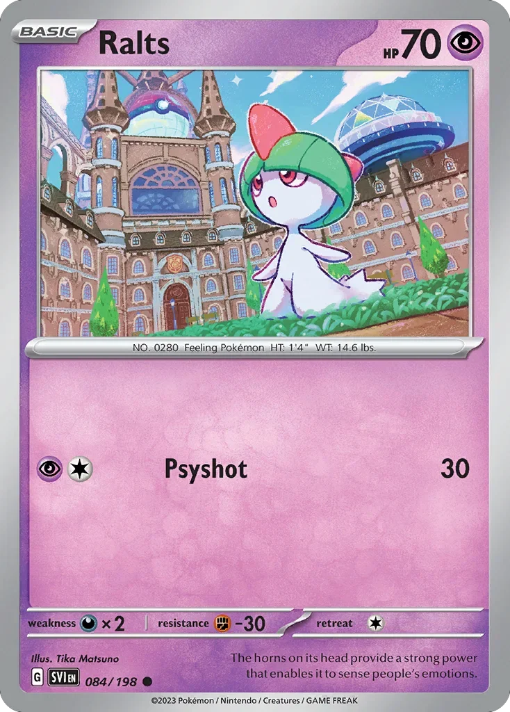 Ralts 84 Pokemon card from Scarlet & Violet set