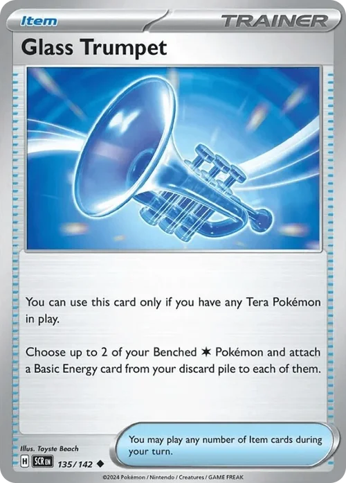 Glass Trumpet 135 Pokemon card from Stellar Crown set