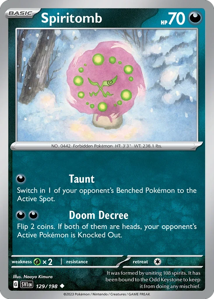 Spiritomb 129 Pokemon card from Scarlet & Violet set