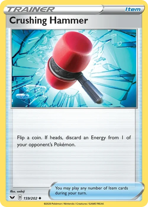 Crushing Hammer 159 Pokemon card from Sword & Shield set