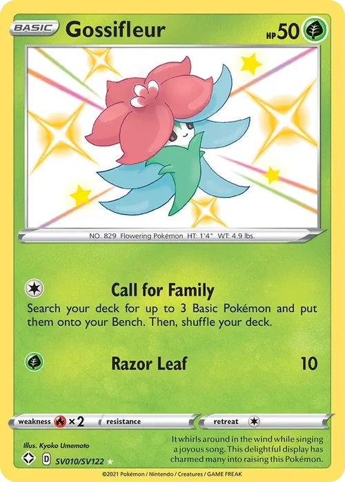 Gossifleur SV010 Pokemon card from Shining Fates set
