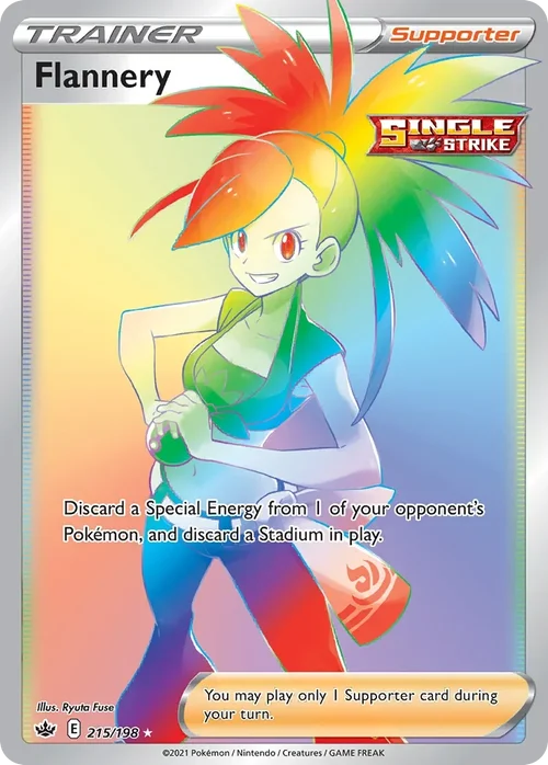 Flannery 215 Pokemon card from Chilling Reign set