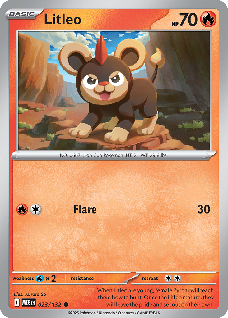 Litleo 23 Pokemon card from Mega Evolution set