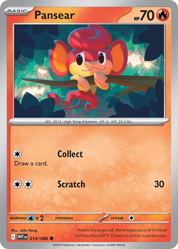 Pansear 14 Pokemon card from White Flare set