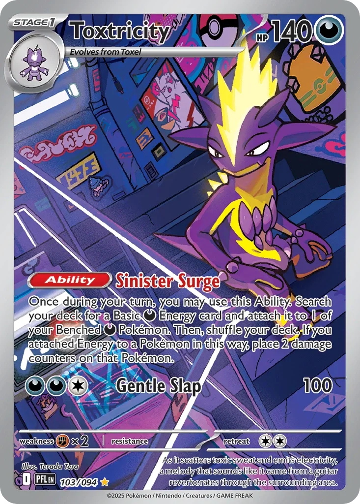 Toxtricity 103 Pokémon card from Phantasmal Flames set