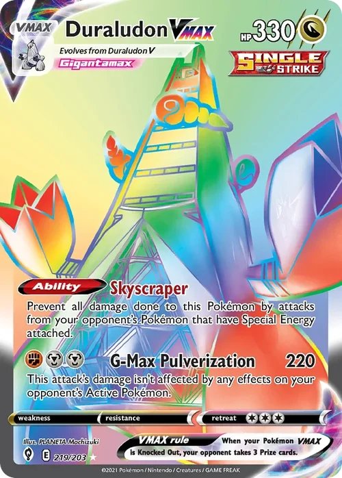 219/203 from Evolving Skies Rainbow Rare Pokemon Card