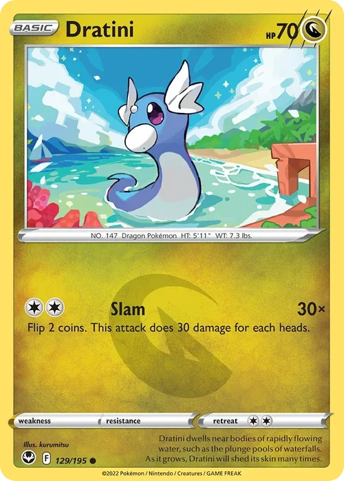 Dratini 129 Pokemon card from Silver Tempest set