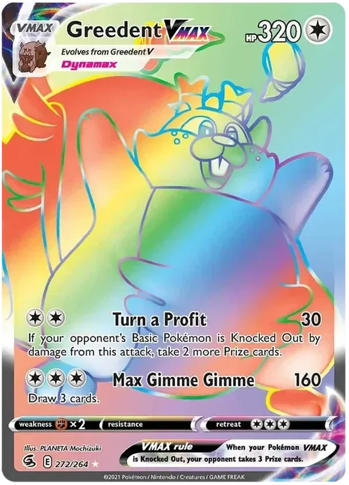 272/264 from Fusion Strike Rainbow Rare Pokemon Card