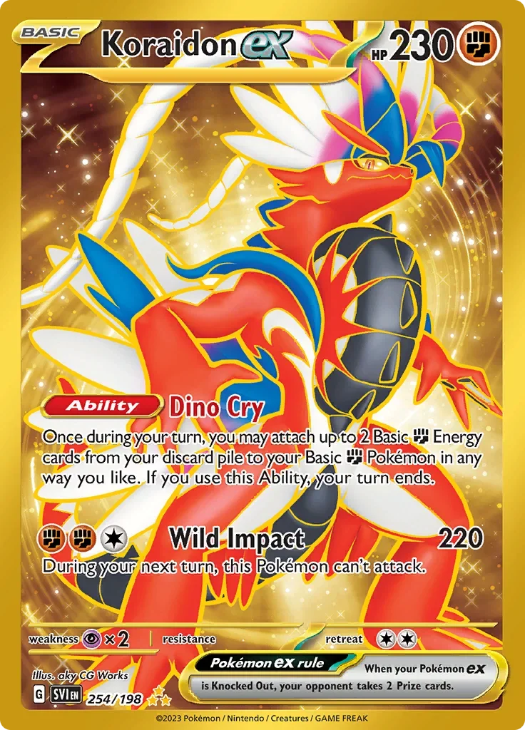 Koraidon ex 254 Pokemon card from Scarlet & Violet set